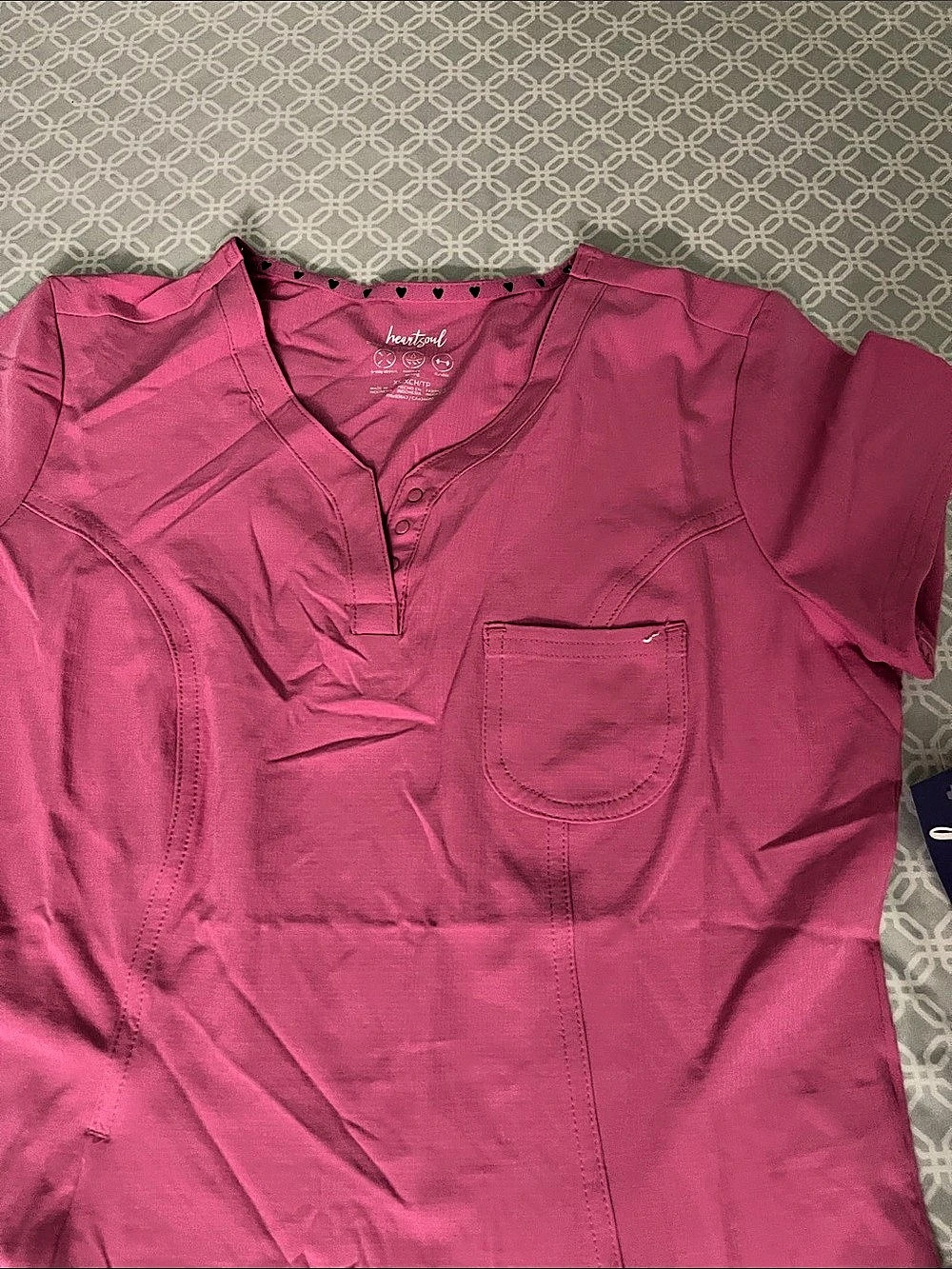 Heart soul Contemporary H8070 Short Sleeve Top in Pink Size XS